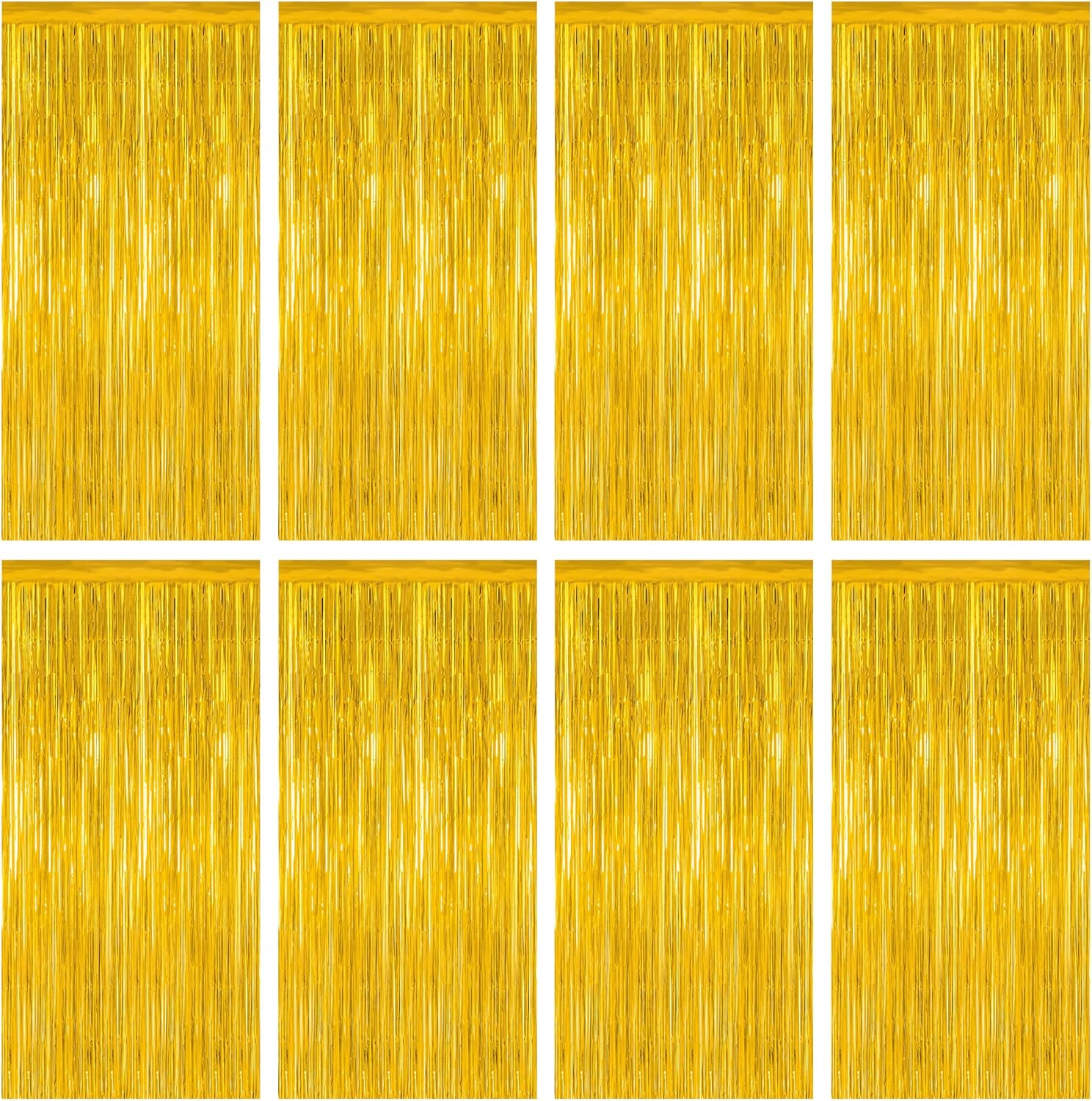 8 Pack 2025 Graduation Party Decorations, 3.28 FT x 7.05 FT Gold Backdrop, Metallic Graduation