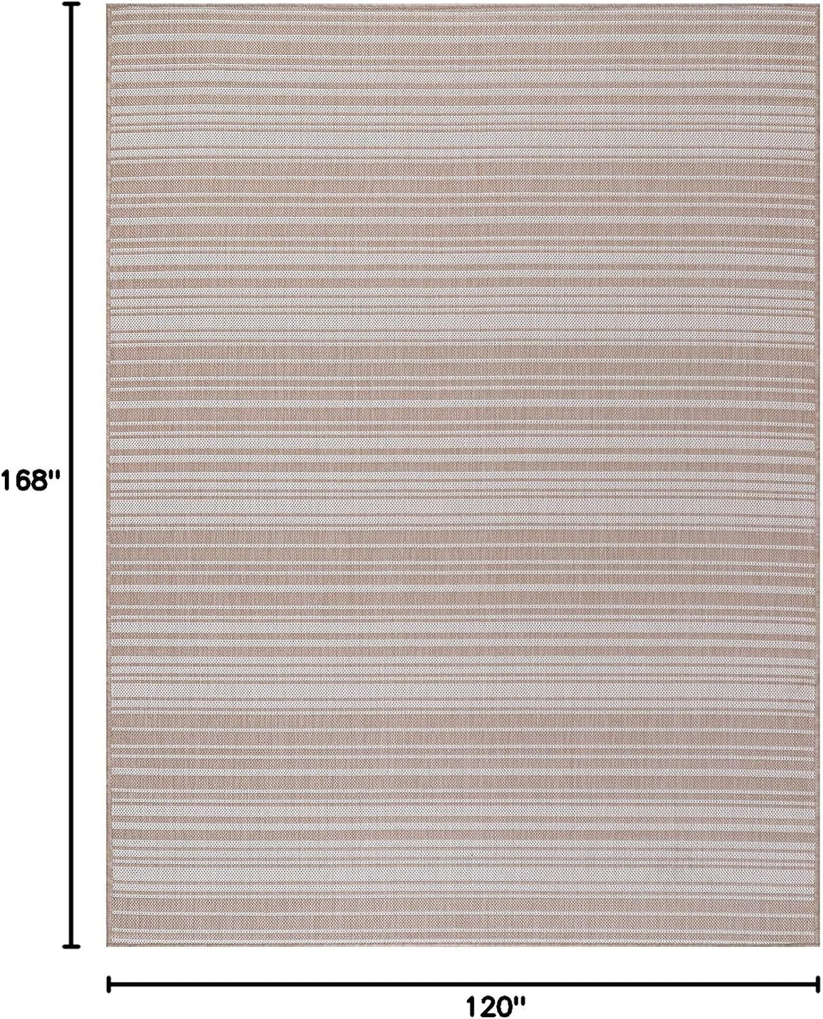 Stripe Outdoor Rug 10x14 Washable Outside Carpet for Indoor Patio Porch Waterproof Easy Cleaning