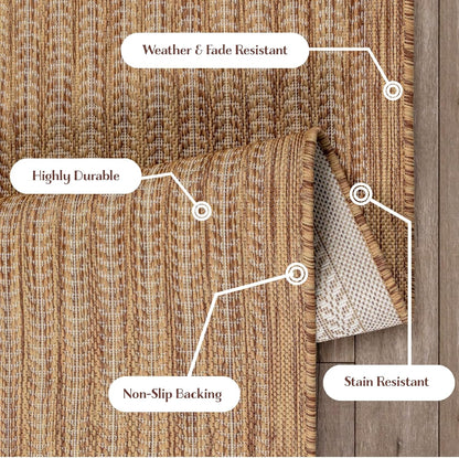 Adiva Rugs Outdoor Indoor Area Rug, Weather Resistant, Easy to Clean, Stain Resistant Floor Mat for