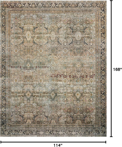 Loloi Layla Collection LAY-03 Olive/Charcoal 9'-6" x 14' .13" Thick Area Rug, Soft, Durable