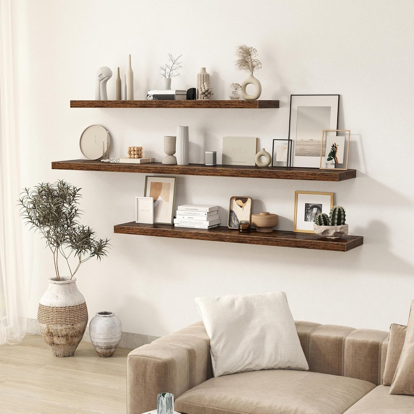 Fun Memories 72 Inch Floating Shelves for Wall 2 Pack Shelves for Bedroom|Kitchen|Bathroom 72 x 9.3