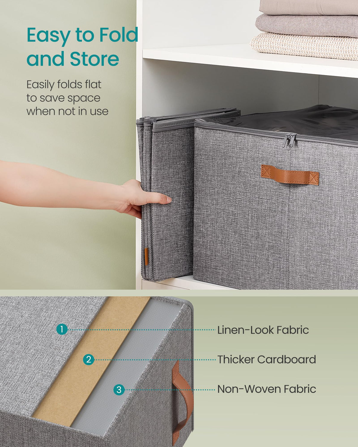 SONGMICS Shoe Organizers for Closet, Pack 2 Shoe Storage Bins, Fits 32 Pairs, Fabric Containers
