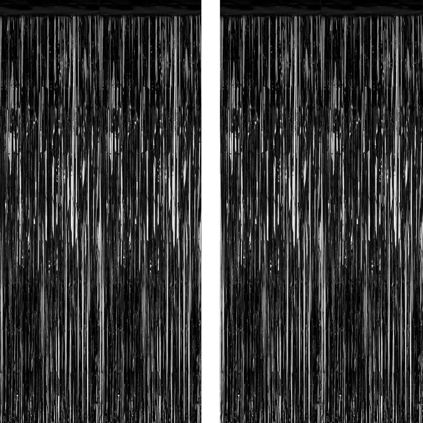 2 Pack 2025 Graduation Party Decorations, 3.28 FT x 7.05 FT Black Backdrop, Metallic Graduation