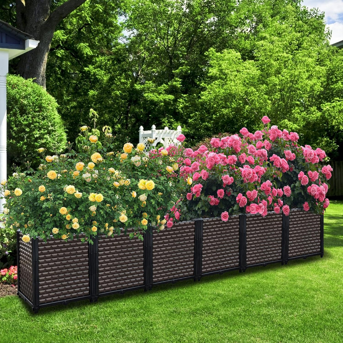 Large Planters for Outdoor Plants - Deepened 20" H, Raised Beds for Gardening Self Watering