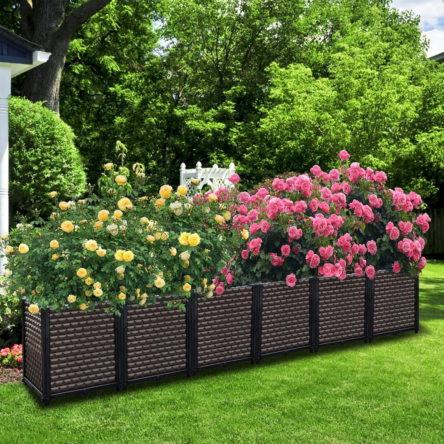 Large Planters for Outdoor Plants - Deepened 20" H, Raised Beds for Gardening Self Watering