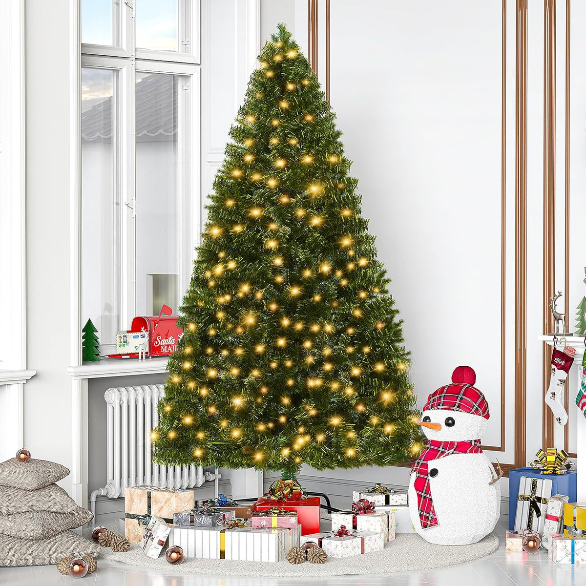 LEVELEVE Premium 6FT Artificial Holiday Christmas Tree w/800 Branch Tips,250 LED Lights for