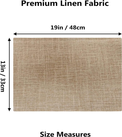 Home Brilliant Linen Place Mats Set of 6 Heat Resistant Dining Table Place Mats Cloth Placemats