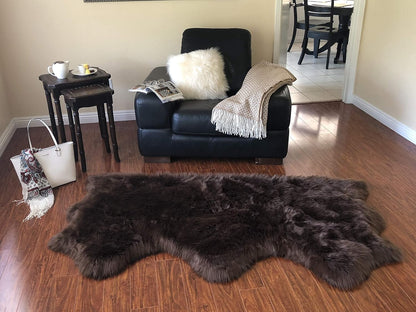 LAMBZY Faux Sheepskin Hypoallergenic Free Shape Silky Shag Rug, Luxury Shaggy Silky Plush Carpet