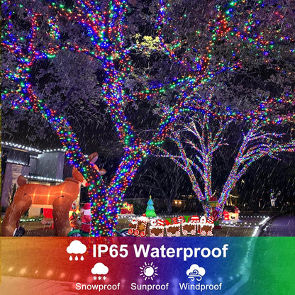 Christmas Lights Outdoor, 66FT 200 LED Christmas String Lights with 8 Modes Waterproof, Connectable
