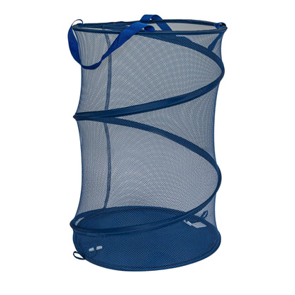 Household Essentials Pop-Up Mesh Laundry Hamper, Blue