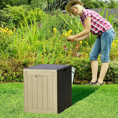 YITAHOME 30 Gallon Deck Box Outdoor Storage Box, Waterproof Resin Package Delivery and Storage Box