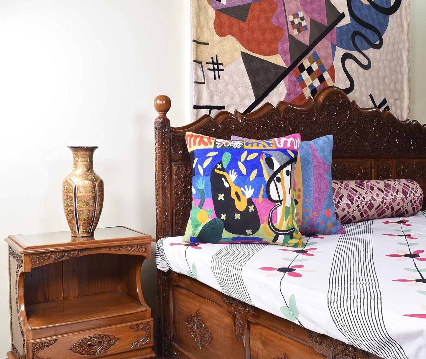 Matisse Decorative Pillow Cover - Music Modern Chair Cushion| Modern Farmhouse Pillows | Flower
