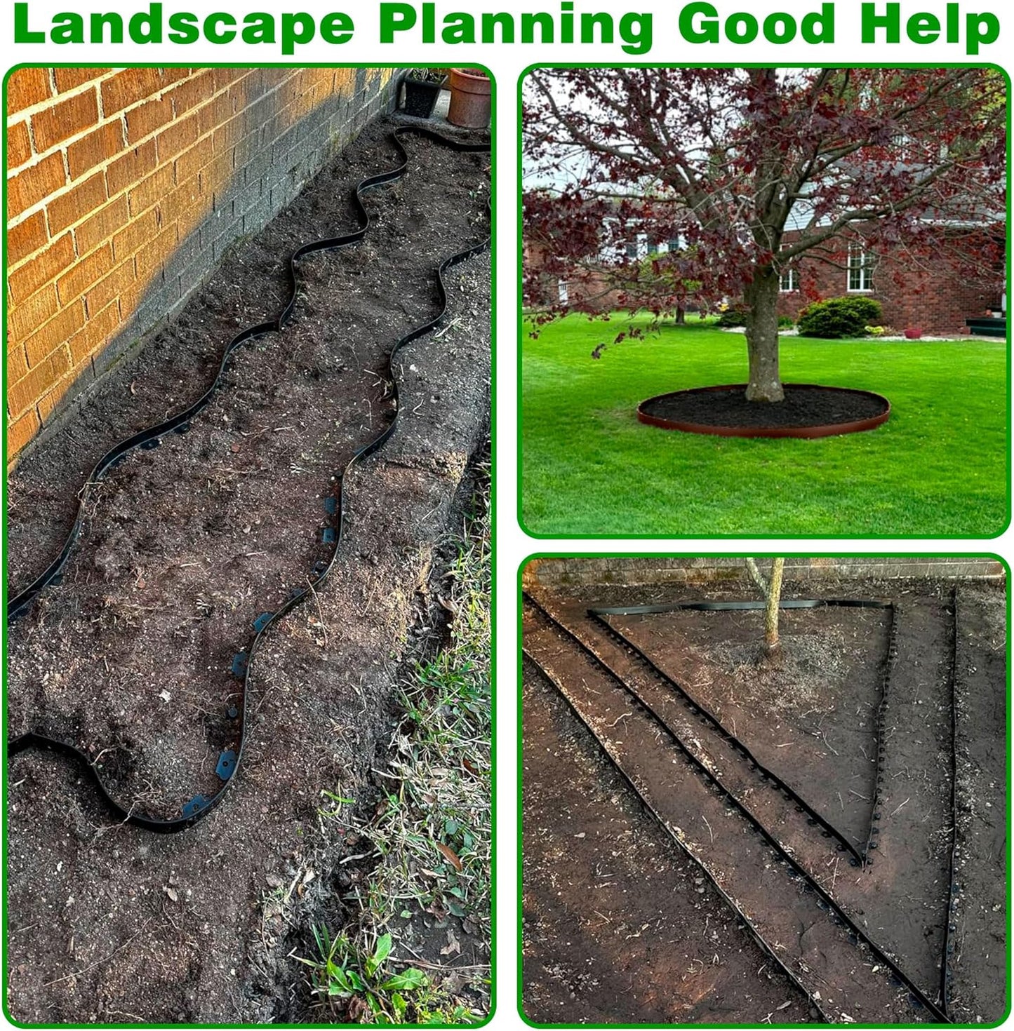 Garden Edging Border,Plastic Edging for Landscaping,Flower Bed, Paver and Lawn Edging Border