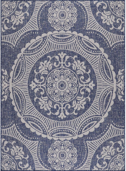 Medallion Outdoor Rug 5x7 Washable Outside Carpet for Indoor Patio Porch Waterproof Easy Cleaning