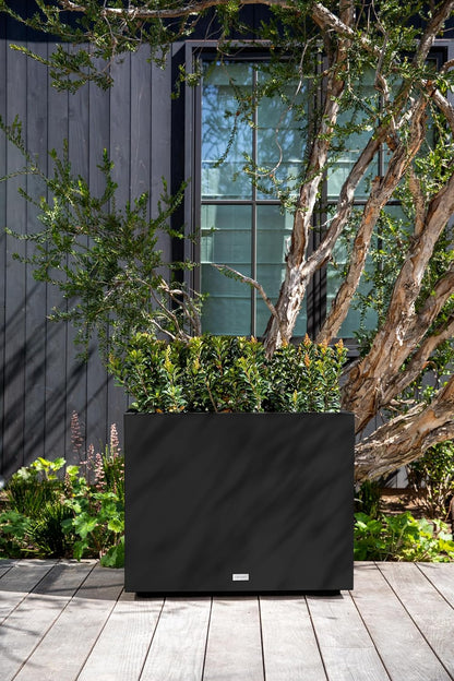 Veradek Block Series Span Plastic Planter - Tall Rectangular Planter for Indoor or Outdoor