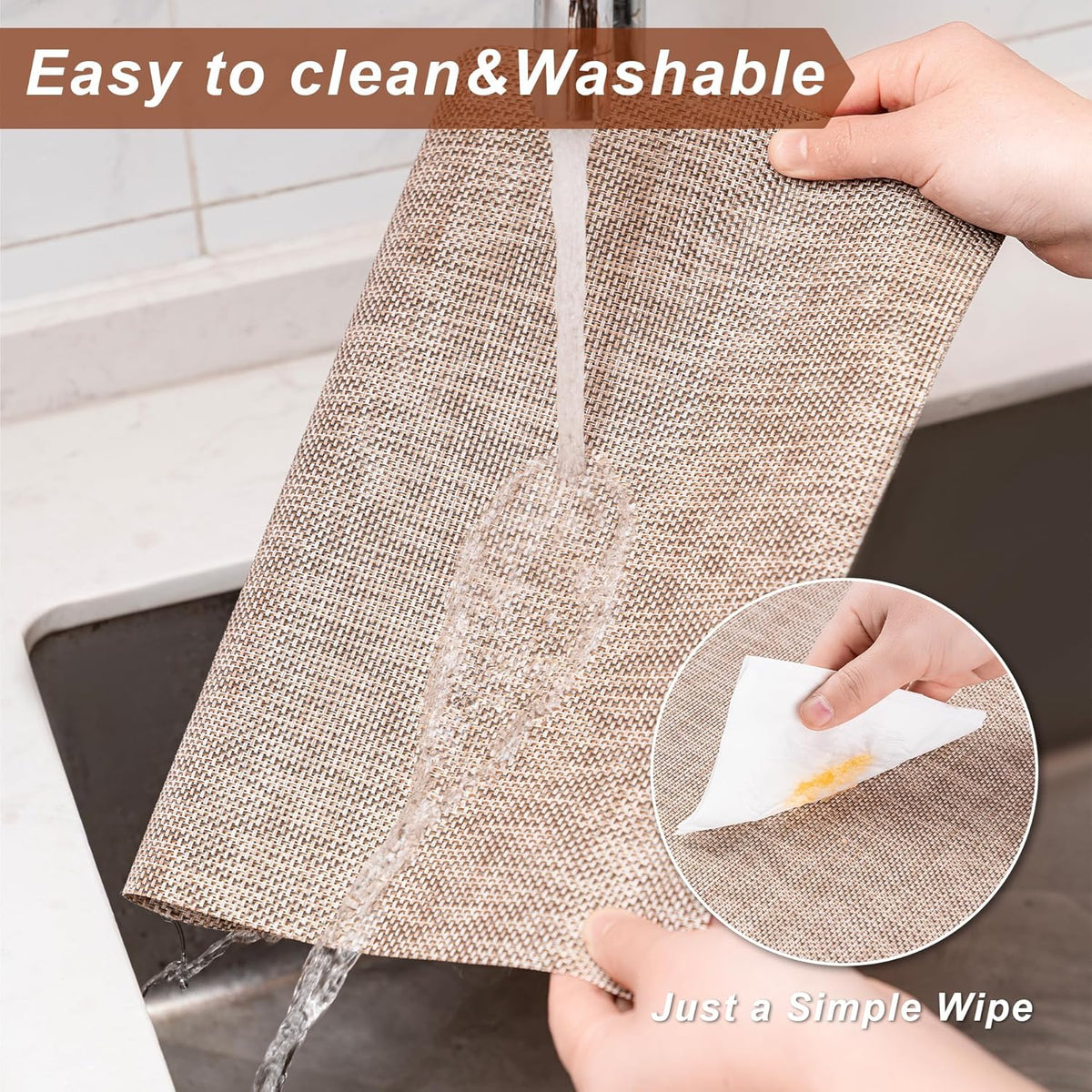 CADONO Placemats Set of 4 Washable Indoor/Outdoor Vinyl Place Mats for Dining Table Durable