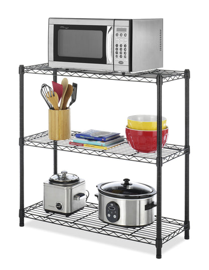 Whitmor 3 Tier Shelving Unit, Metal Storage Shelves, 400 lbs Capacity per Shelf, 1200 lbs Total