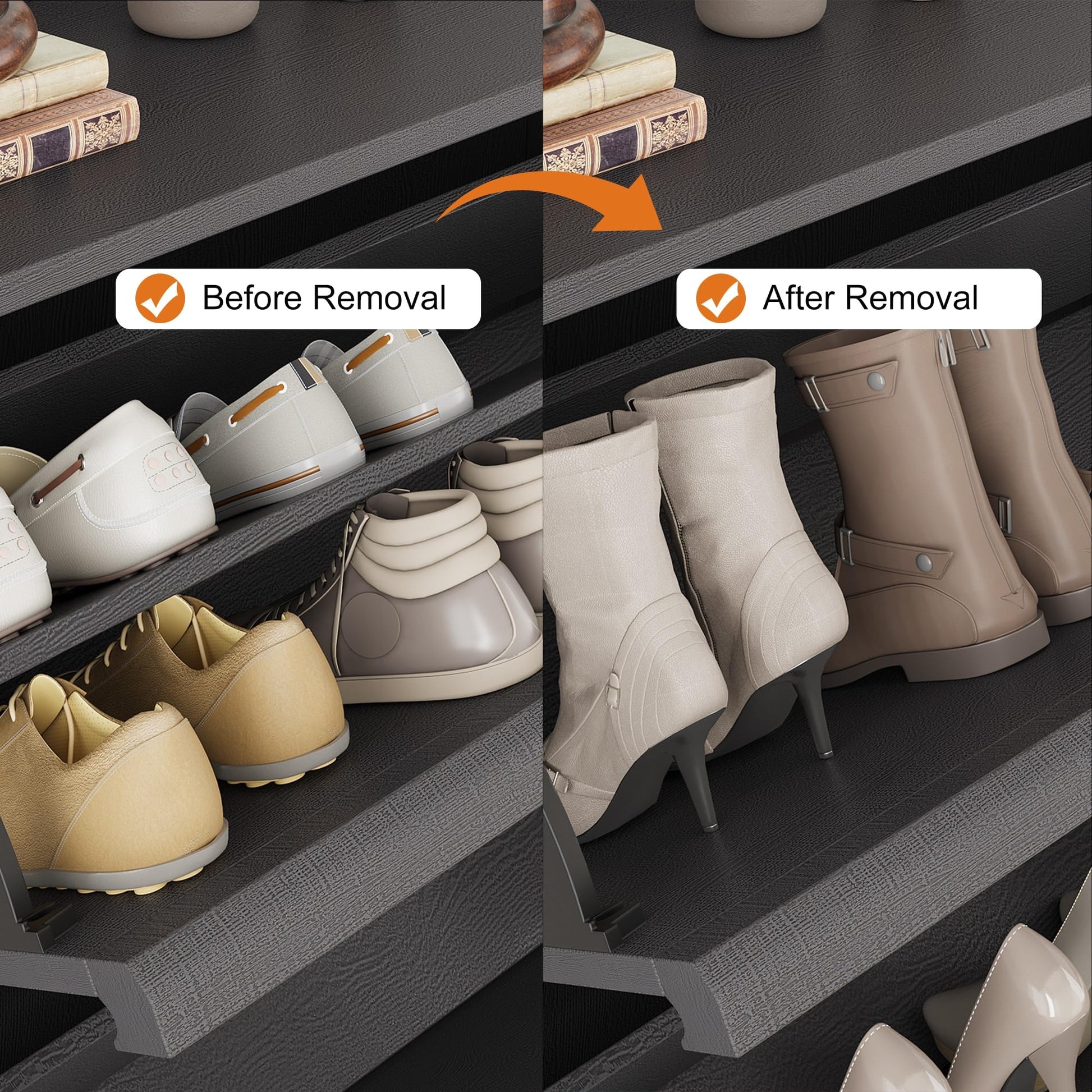 GarveeHome Shoe Cabinet with 3 Flip Drawers, Wooden Shoe Organizer Cabinet with Adjustable Shelf