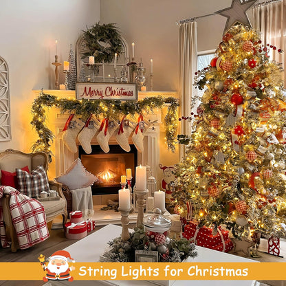 JMEXSUSS 2 Pack Battery Operated String Lights with Remote, Total 66ft 200 LED Battery Christmas