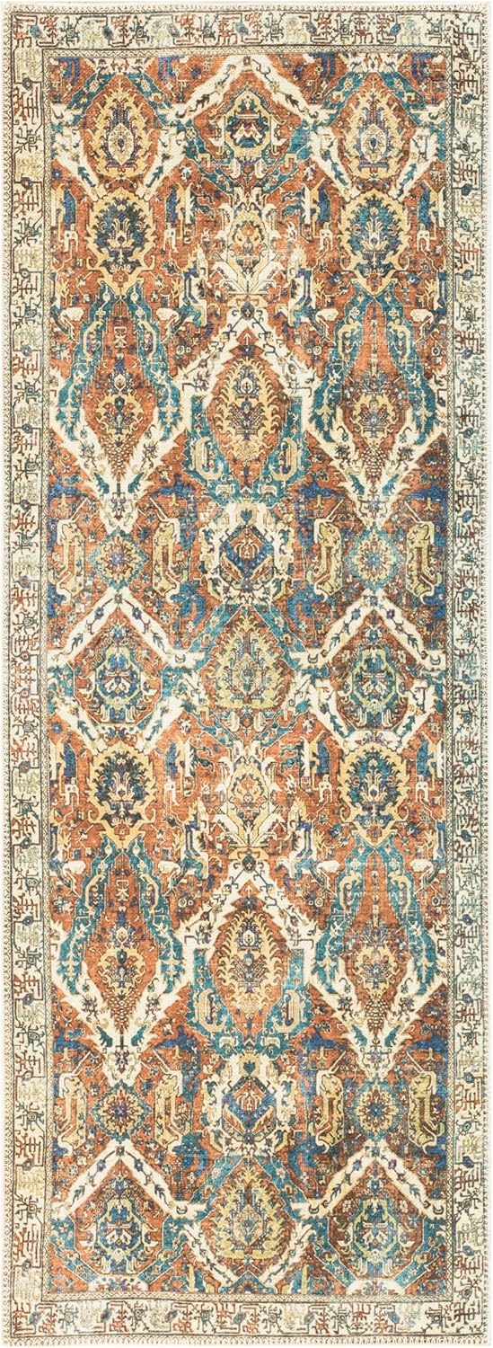 Keen Home Design 2x12 Rug - Machine Washable Runner with Non-Slip Backing, Ideal for Hallway
