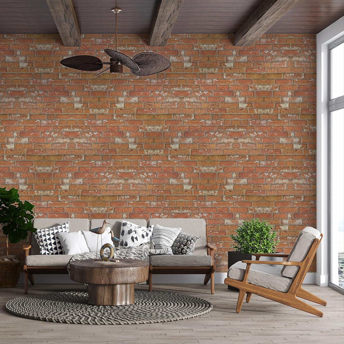 IZODEKOR 3D Wall Panels Brick Effect - Cladding, Stone Look, Styrofoam Facing for Living Room