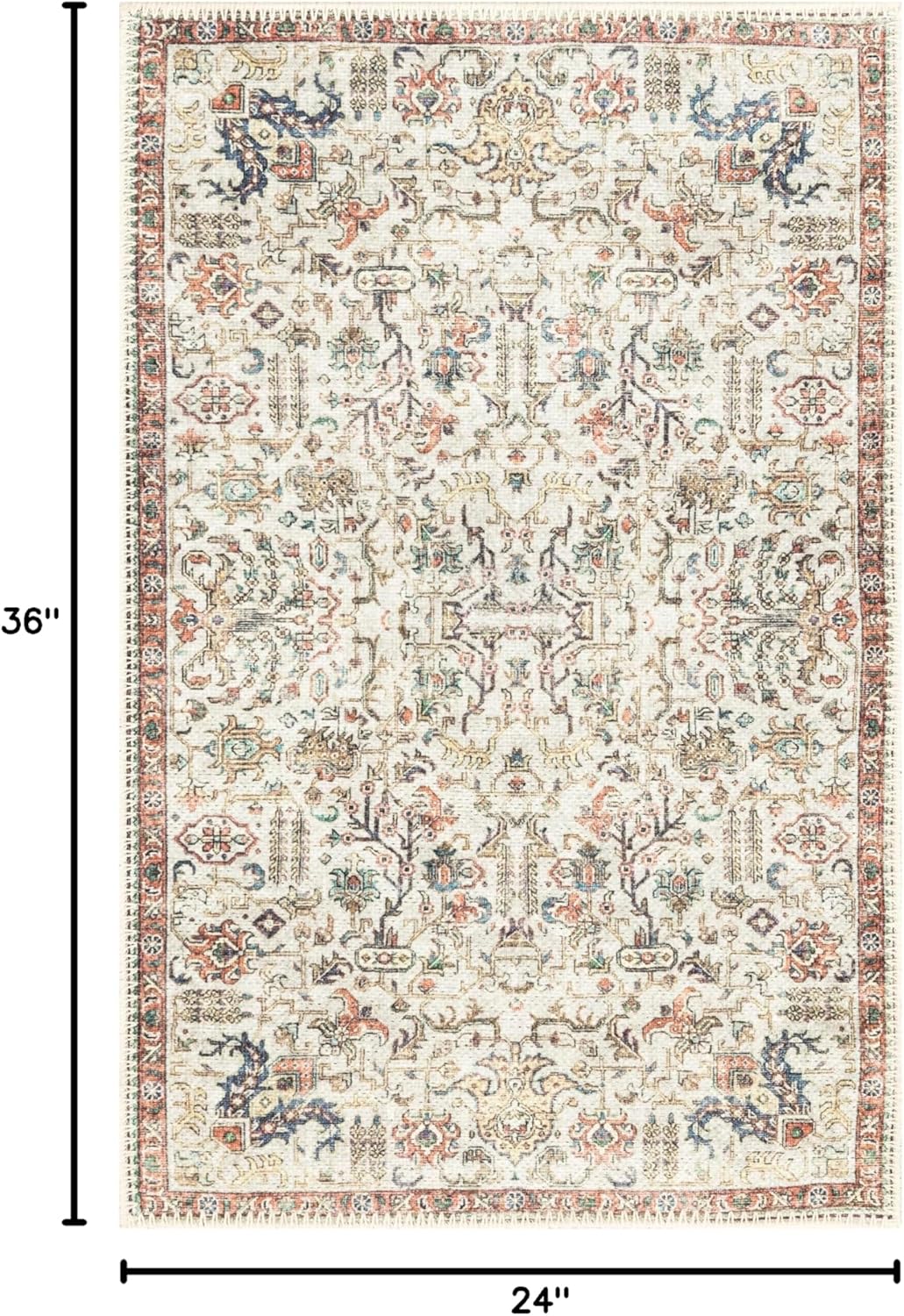 Keen Home Design 2x3 Rug - Machine Washable Entry Rug with Non-Slip Backing, Ideal for Enteryway