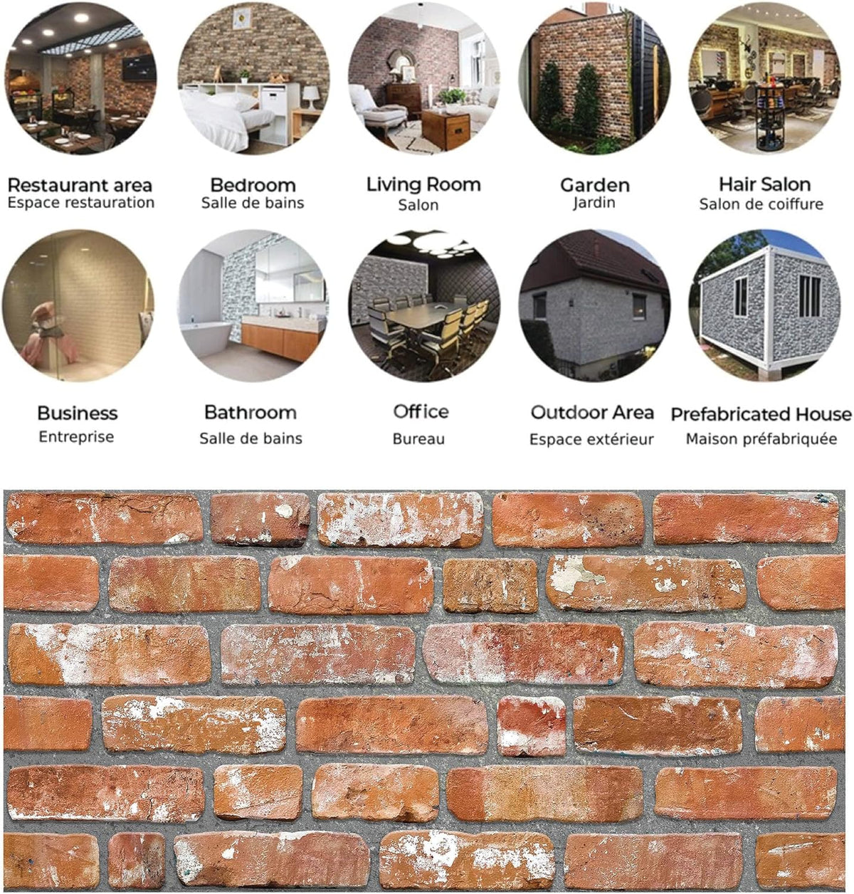 Dundee Deco 3D Wall Panels Faux Brick - Cladding, Red Orange Stone Look Wall Paneling, Styrofoam