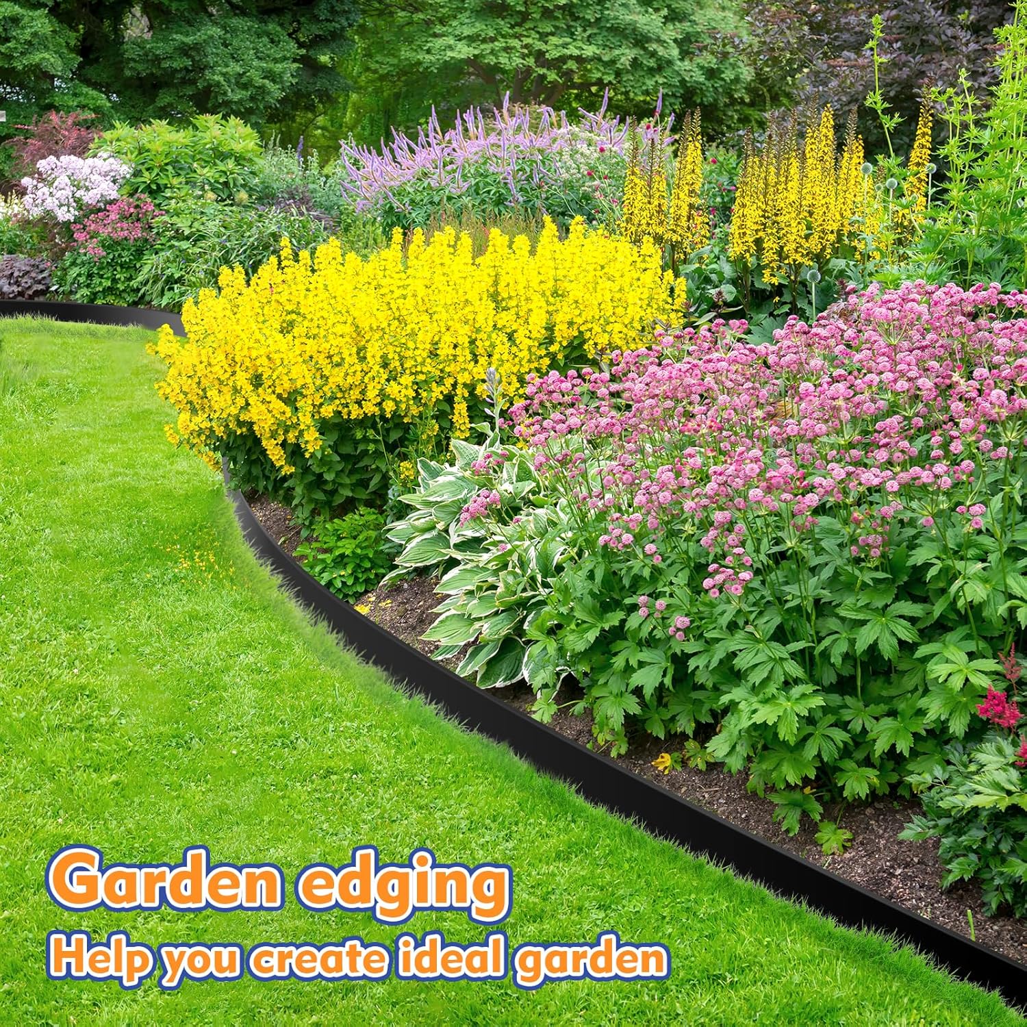 3 Inch x 60 FT (Multiple Sizes Available) Landscape Edging, Garden Edging Borders with 60pcs