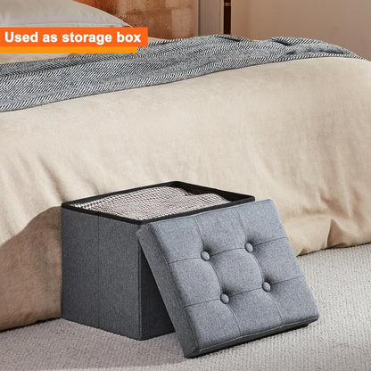 ALASDO Storage Ottoman Footrest Stool Small Ottoman with Storage Foldable Ottomans Foot Rest