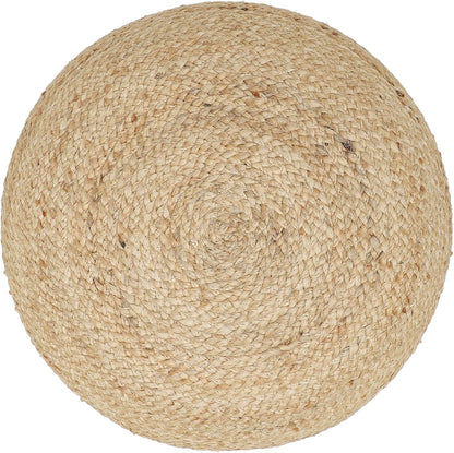 REDEARTH · Jute Circular Jute Pouf Ottoman - Braided Pouffe Accent Sitting Round Footrest for