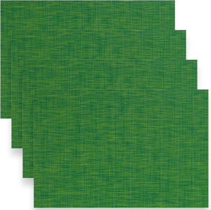 Myir JUN Placemats Set of 4, Vinyl Woven Placemats Place Mats Indoor Set of 4 Washable Table Mats