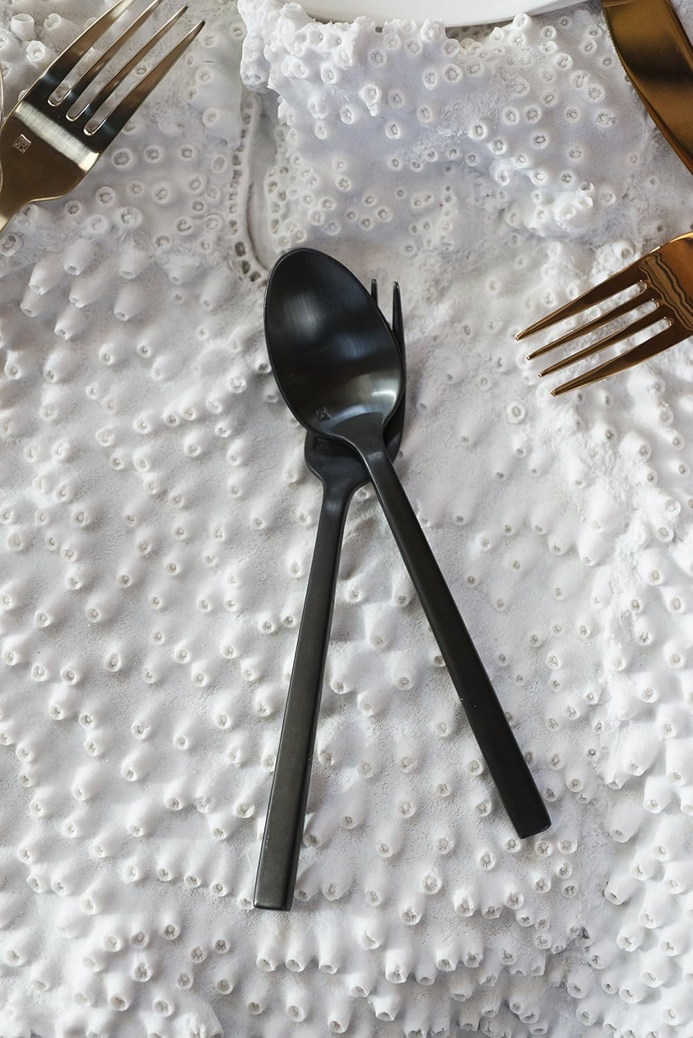 Fortessa Arezzo 18/10 Stainless Steel Flatware, 5 Piece Place Setting, Service for 1, Brushed Black