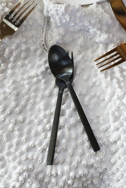 Fortessa Arezzo 18/10 Stainless Steel Flatware, 5 Piece Place Setting, Service for 1, Brushed Black
