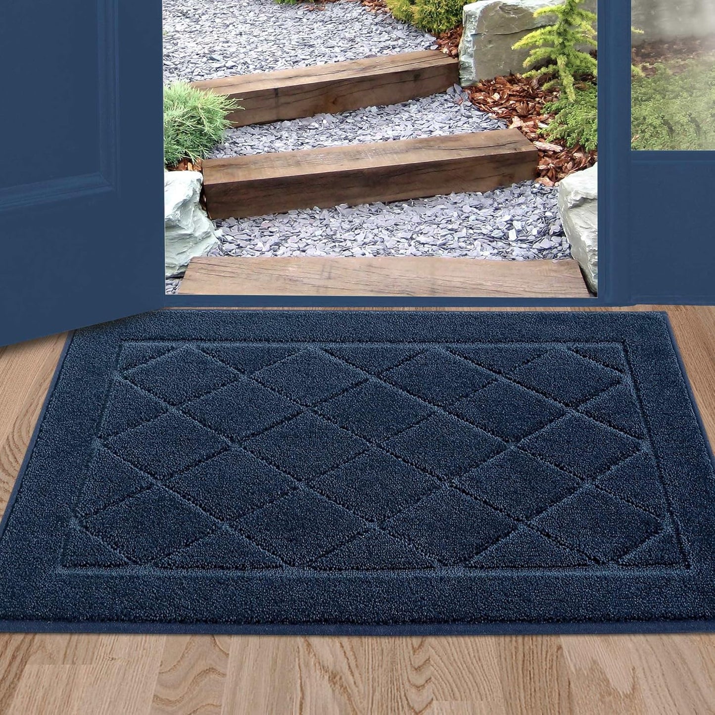 BEQHAUSE Dirt Trapper Door Mat 24" x 36", Doormat Non-Slip Entryway Rugs Washable, Dog Door Mat