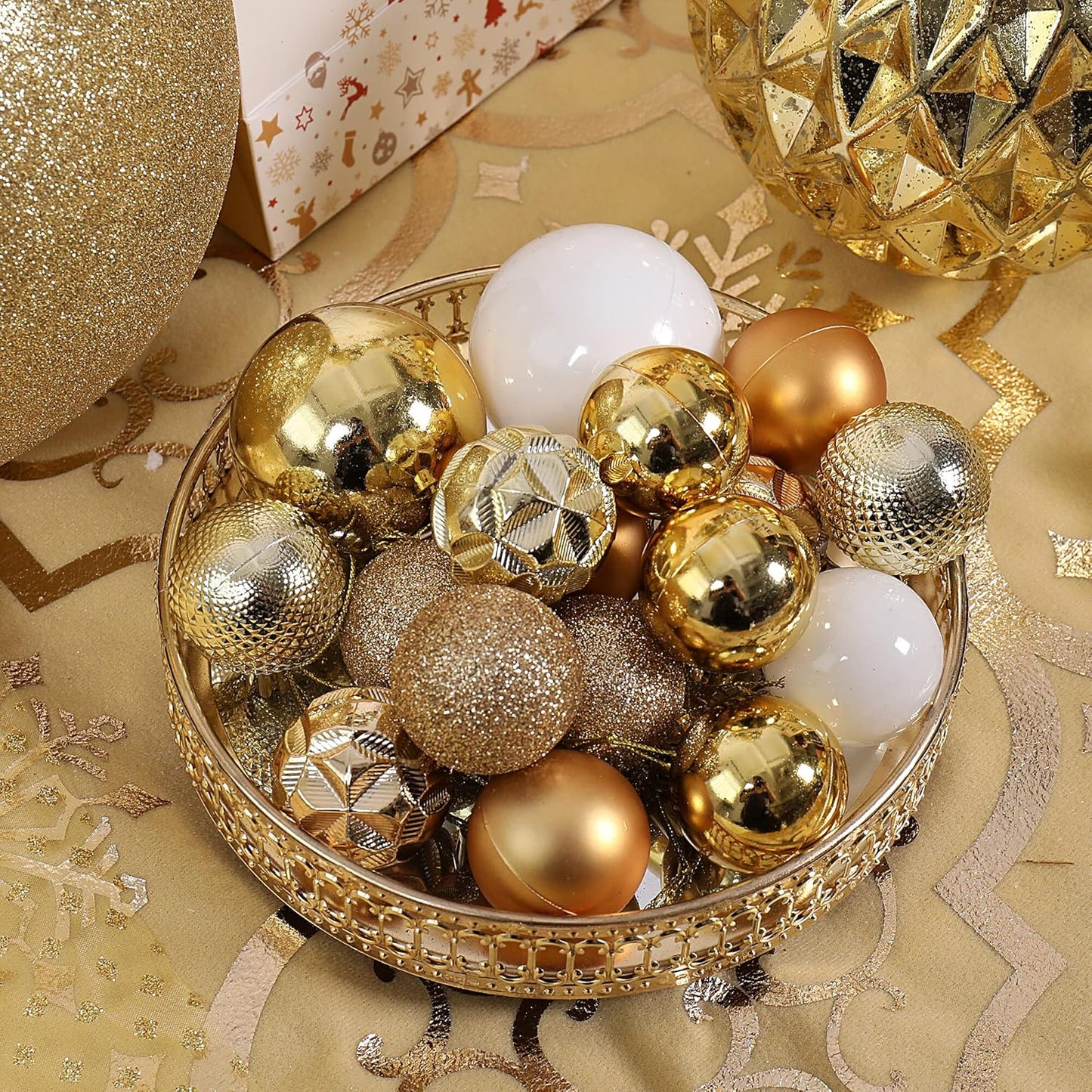 87ct Christmas Ball Ornaments Set Shatterproof Seasonal Hanging Decorations with Reusable Hand-held
