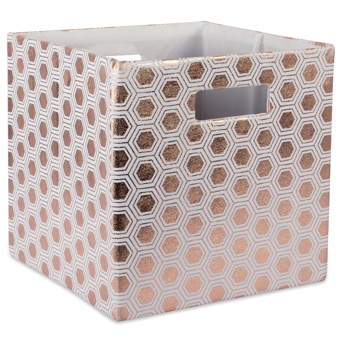 DII Collapsible Polyester Storage Cube, Honeycomb, Copper, Small