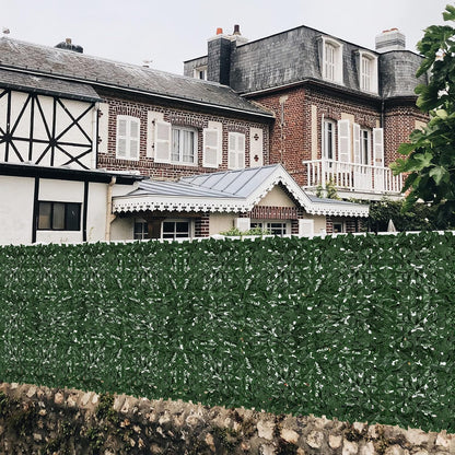 Faux Ivy Fence Privacy Screen Outdoor Expandable Artificial Greenery Roll Fake Hedge Wall Patio