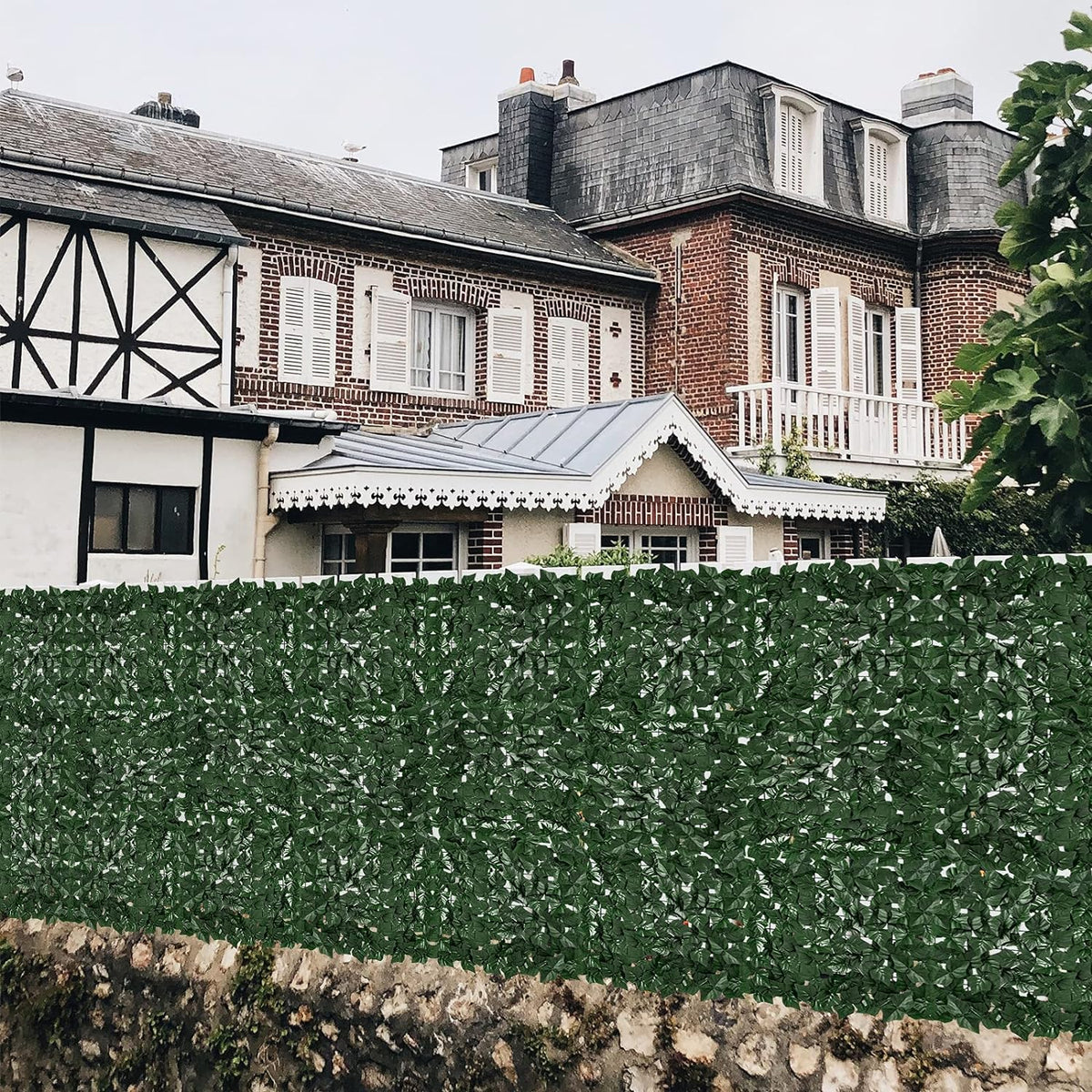 Faux Ivy Privacy Fence Screen Outdoor Expandable Artificial Greenery Roll Fake Hedge Wall Patio