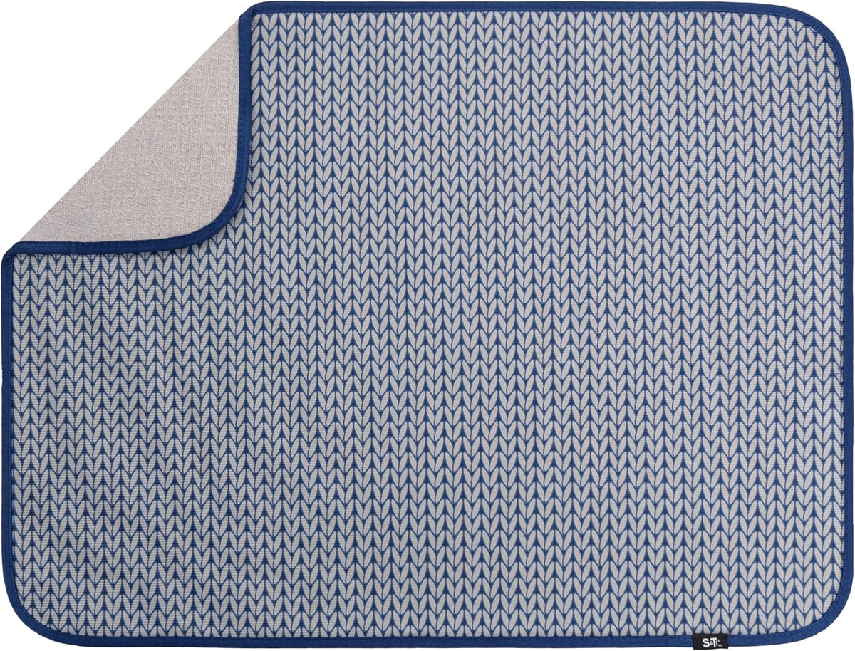 S&T INC. Dish Drying Mat XL, 18” x 24”, Absorbent Microfiber Kitchen Counter Mat, Dish Drying Pad