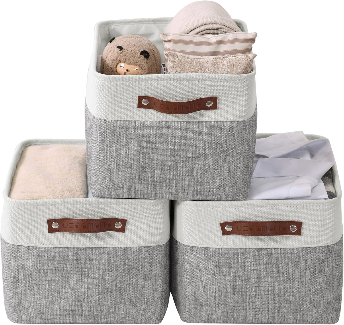 DECOMOMO Storage Bins Fabric Storage Baskets for Shelves, Linen Closet Organization Toys Nursery
