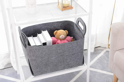 Minoisome Storage Basket Felt Storage Bin Collapsible& Convenient Box Organizer with Carry Handles