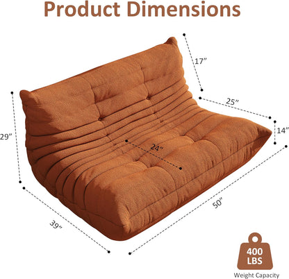 Bean Bag Chairs for Adults Giant Bean Bag Chair， 2 Seater with Memory Foam Filled Fireside Chair