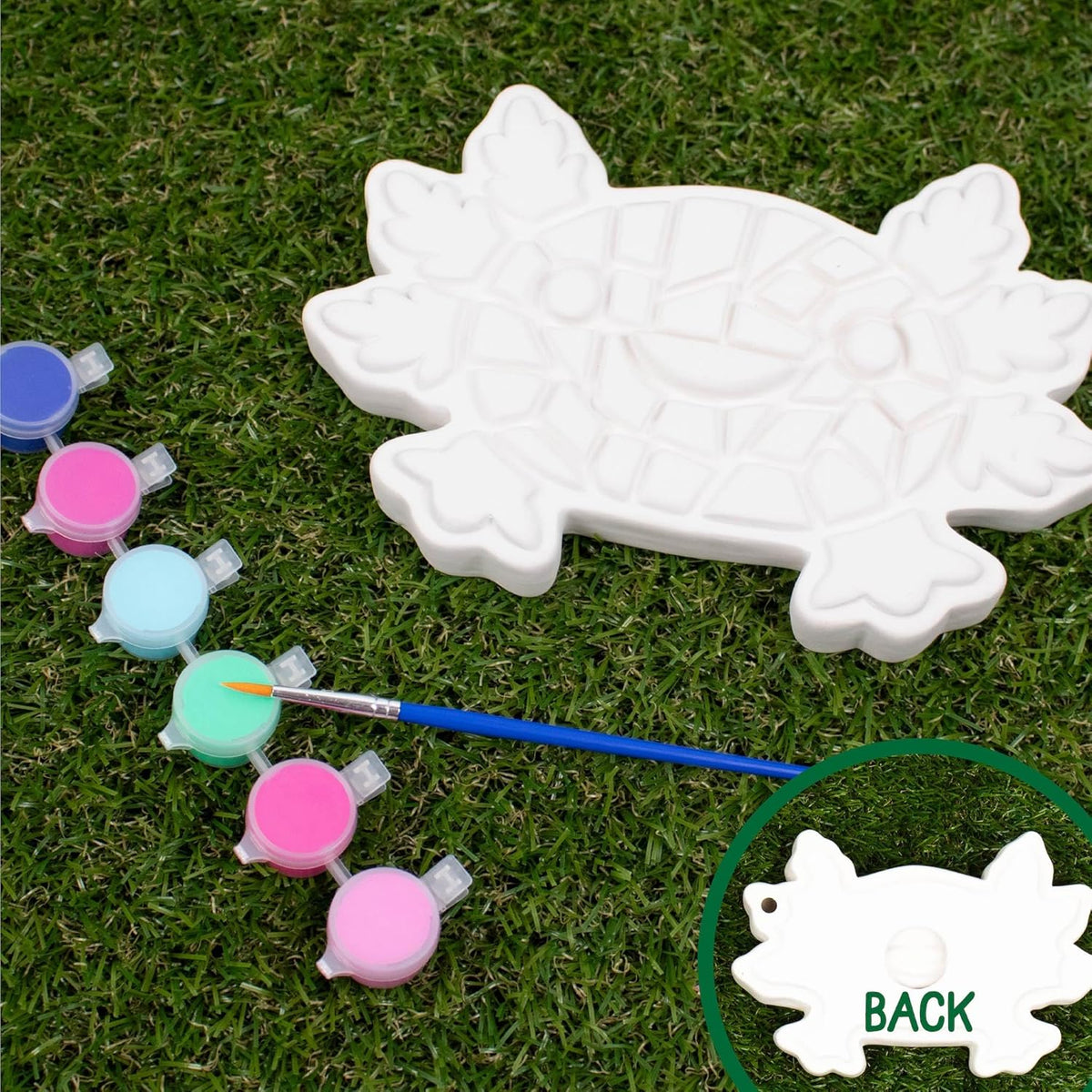 Creative Roots Axolotl Stepping Stone Kit, 7-Inch Paintable Ceramic Stepping Stone, Includes 6