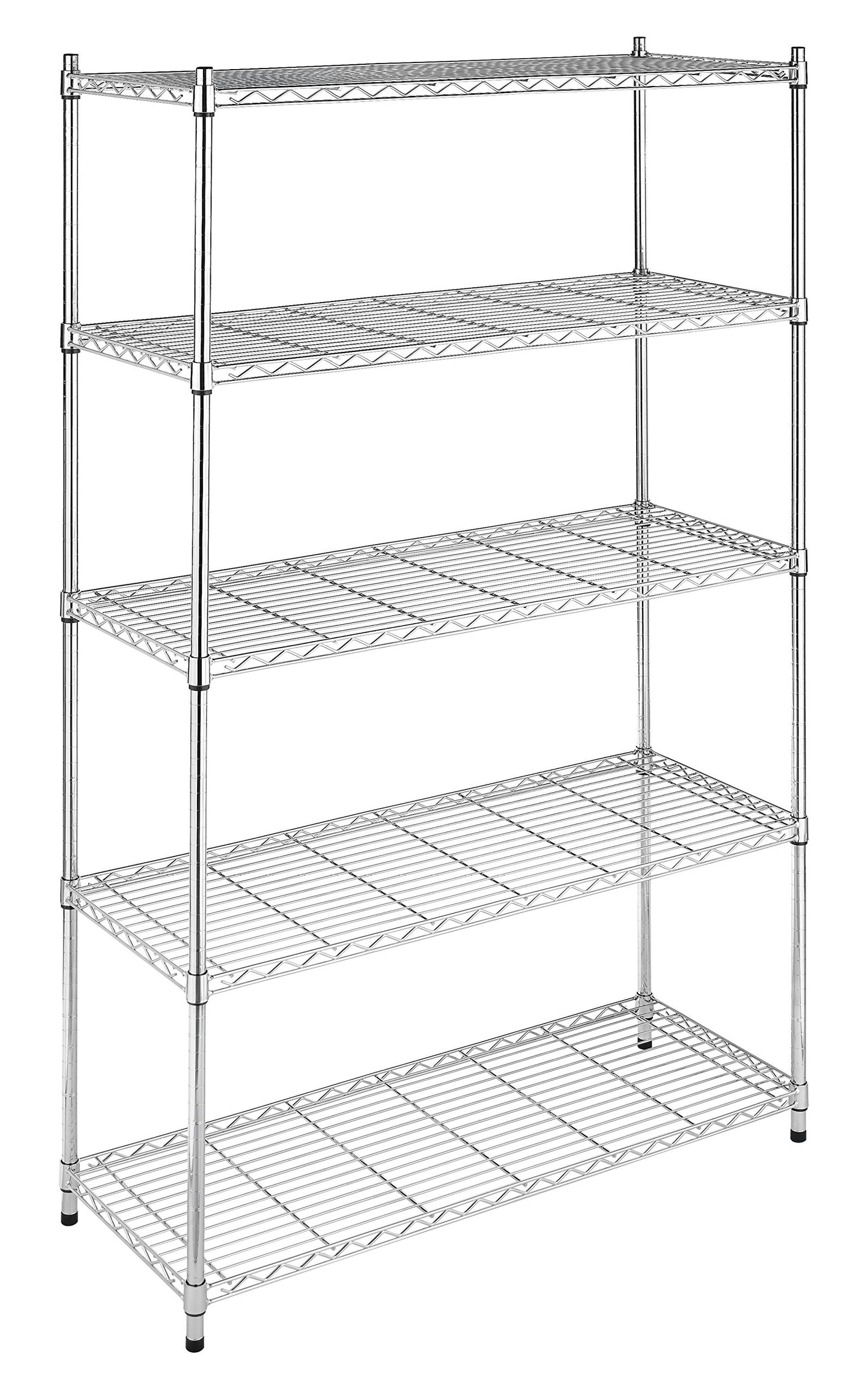 Whitmor 5 Tier Heavy Duty Shelving Unit, Metal Storage Shelves, 500 lbs Capacity per Shelf, Max