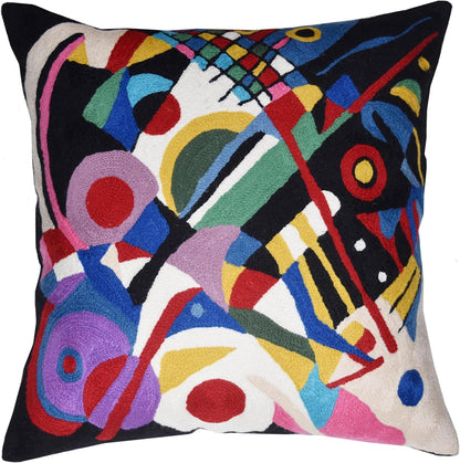 Kandinsky Impulse Modern Decorative Pillow Cover Black Abstract Toss Pillowcase Farmhouse Chair