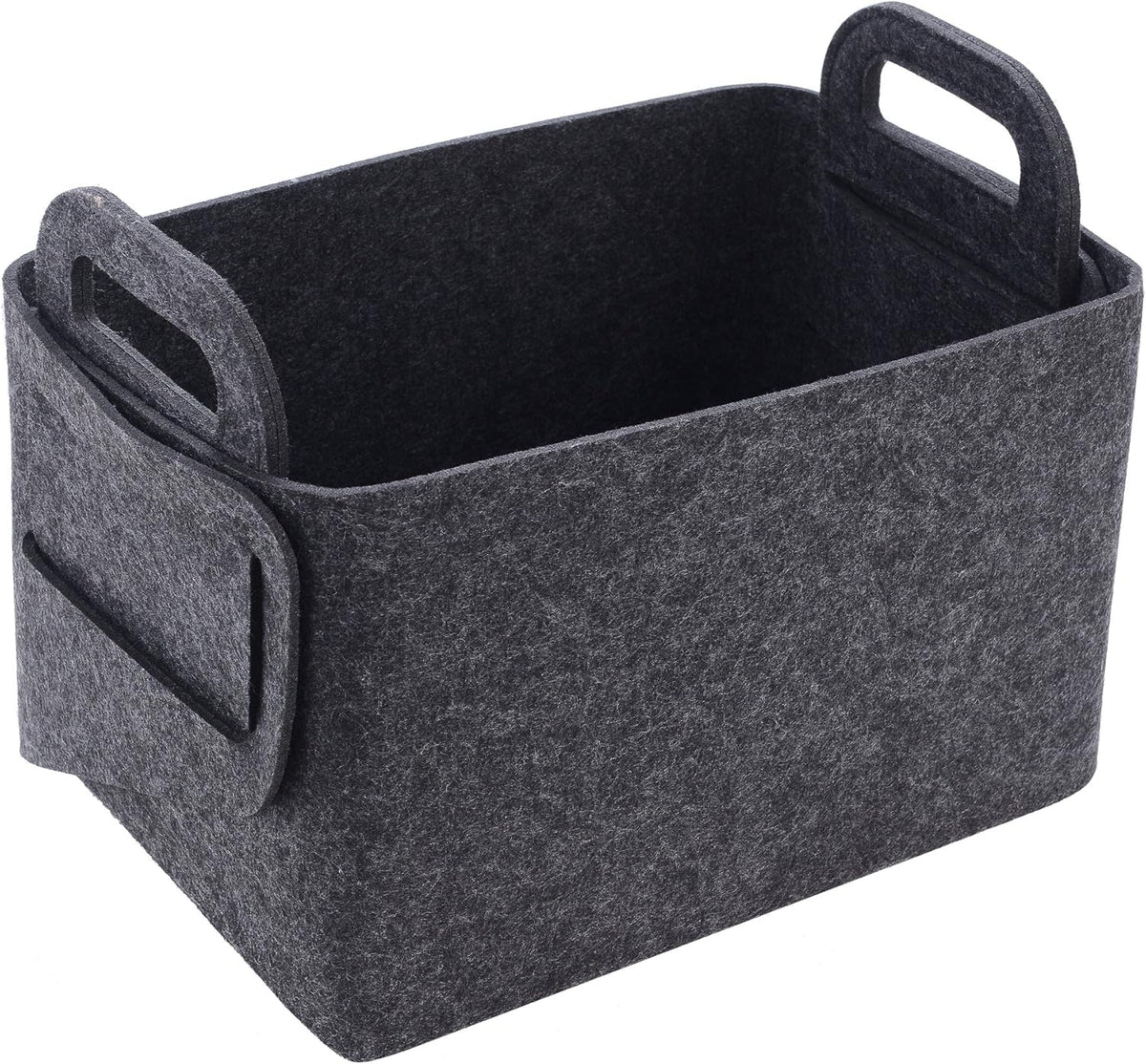 Storage Basket Felt Storage Bin Collapsible& Convenient Box Organizer with Carry Handles for Office