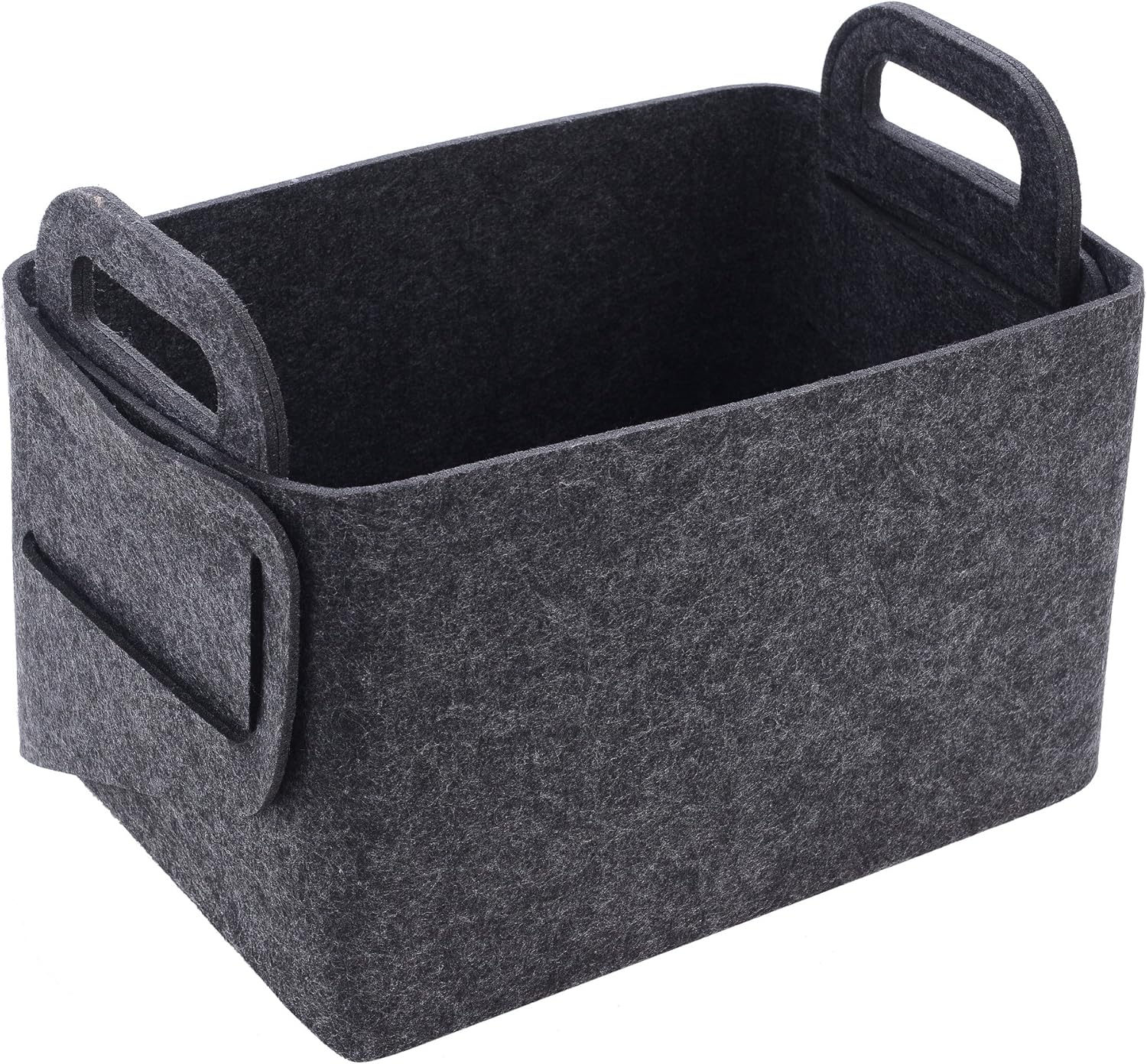 Storage Basket Felt Storage Bin Collapsible& Convenient Box Organizer with Carry Handles for Office