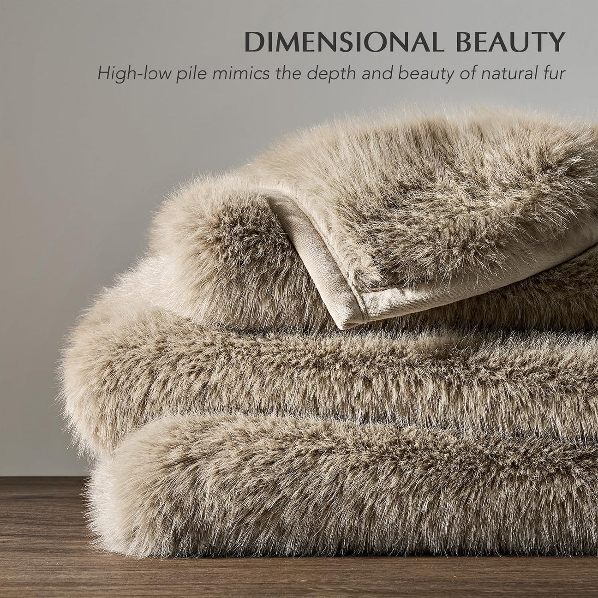 Luxury Faux Fur Throw Blanket, Soft Fluffy Faux Mink Blankets for Bed, Couch, Sofa, Thick Cozy