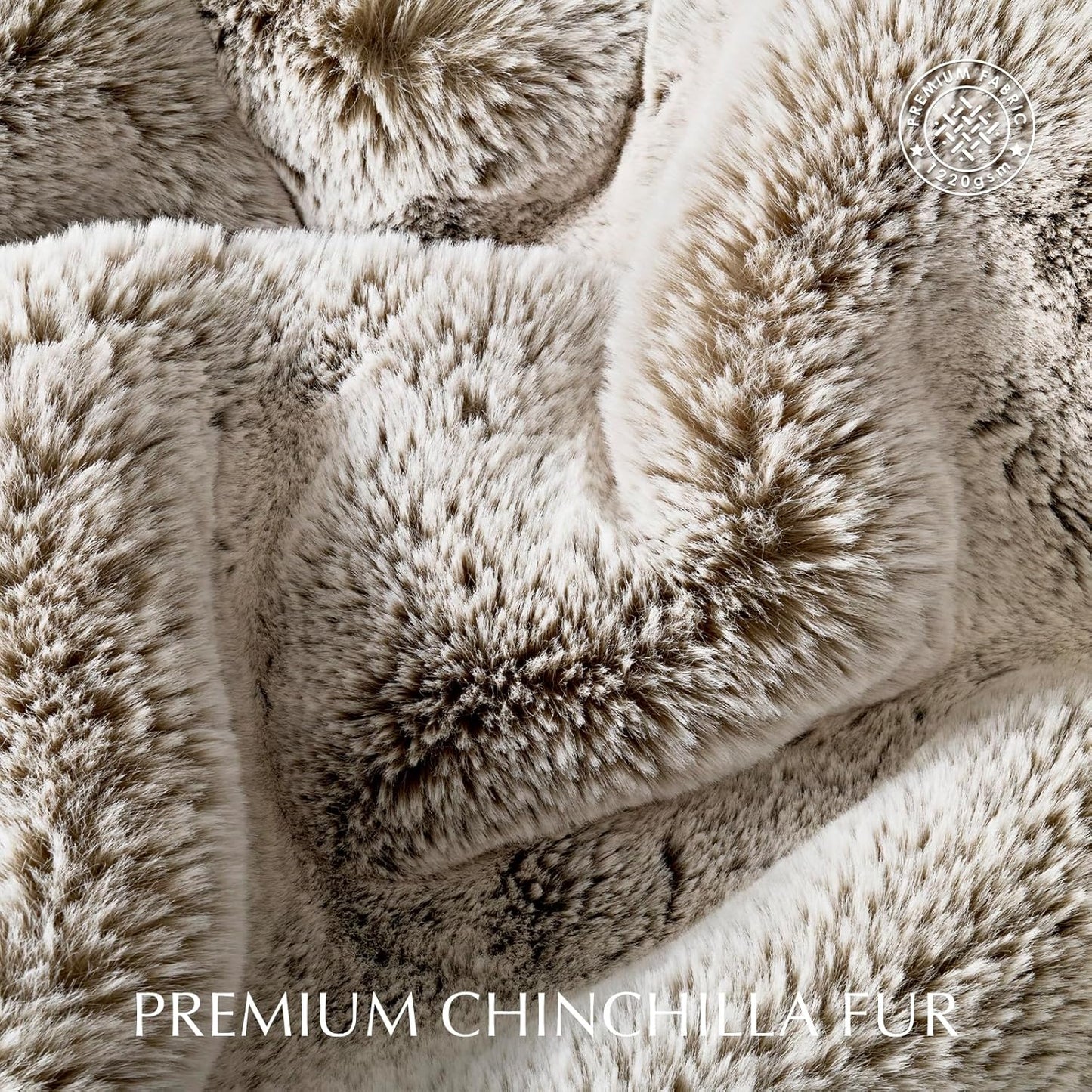 Luxury Soft Faux Chinchilla Fur Throw Blanket for Couch, Warm Thick Heavy Winter Throw Blanket
