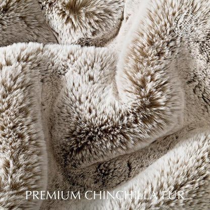 Luxury Soft Faux Chinchilla Fur Throw Blanket for Couch, Warm Thick Heavy Winter Throw Blanket